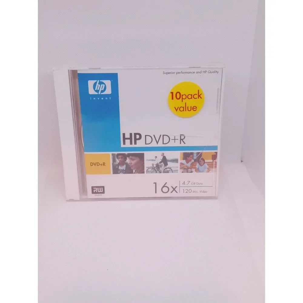 10 Pack HP  DVD-R  Blank Media Discs 16X  4.7 GB/120min. New.